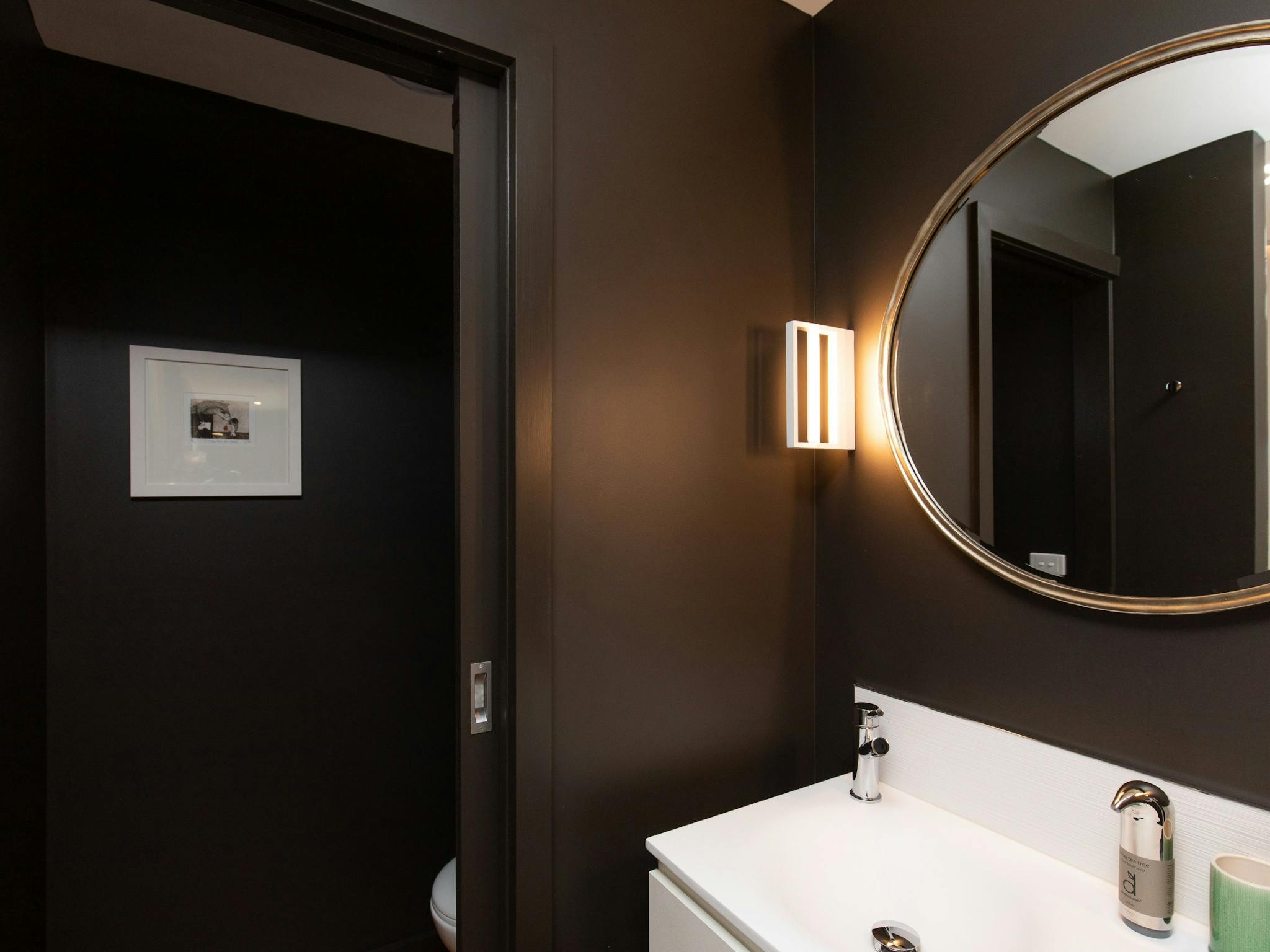 Luxurious bathrooms await you.
