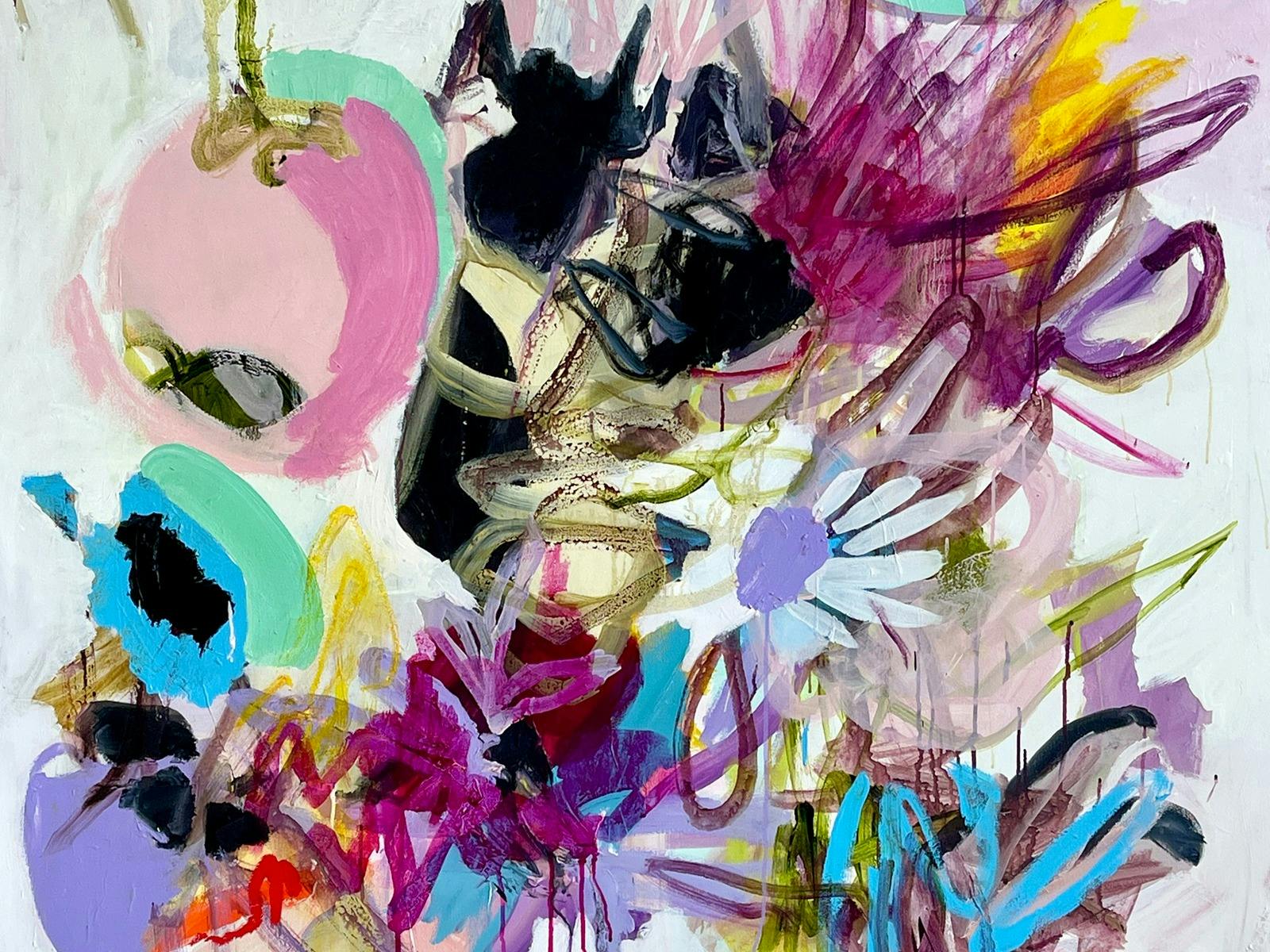 Lockere Blumenmalerei in verschiedenen Farben