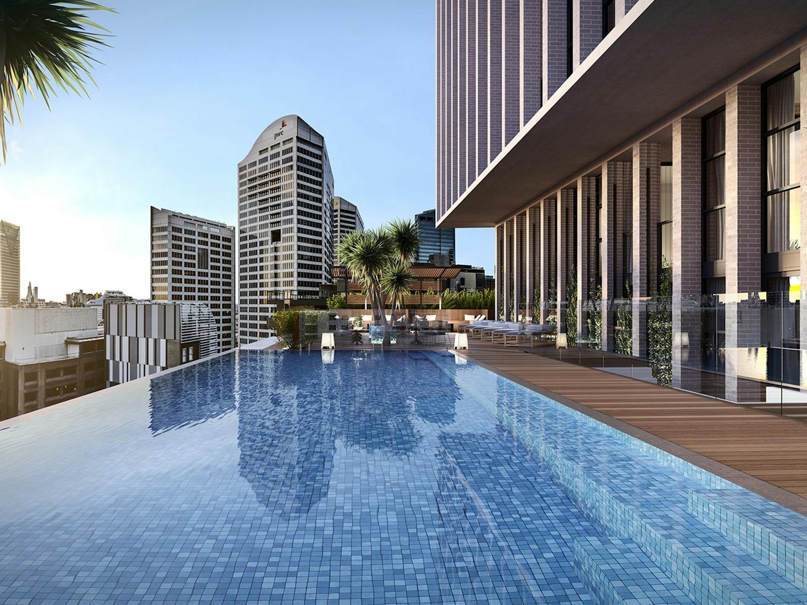 クラウンプラザシドニーダーリンハーバー屋上温水インフィニティプール