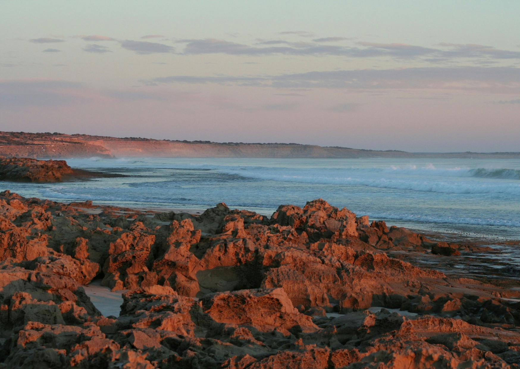 Back Beach at sunset