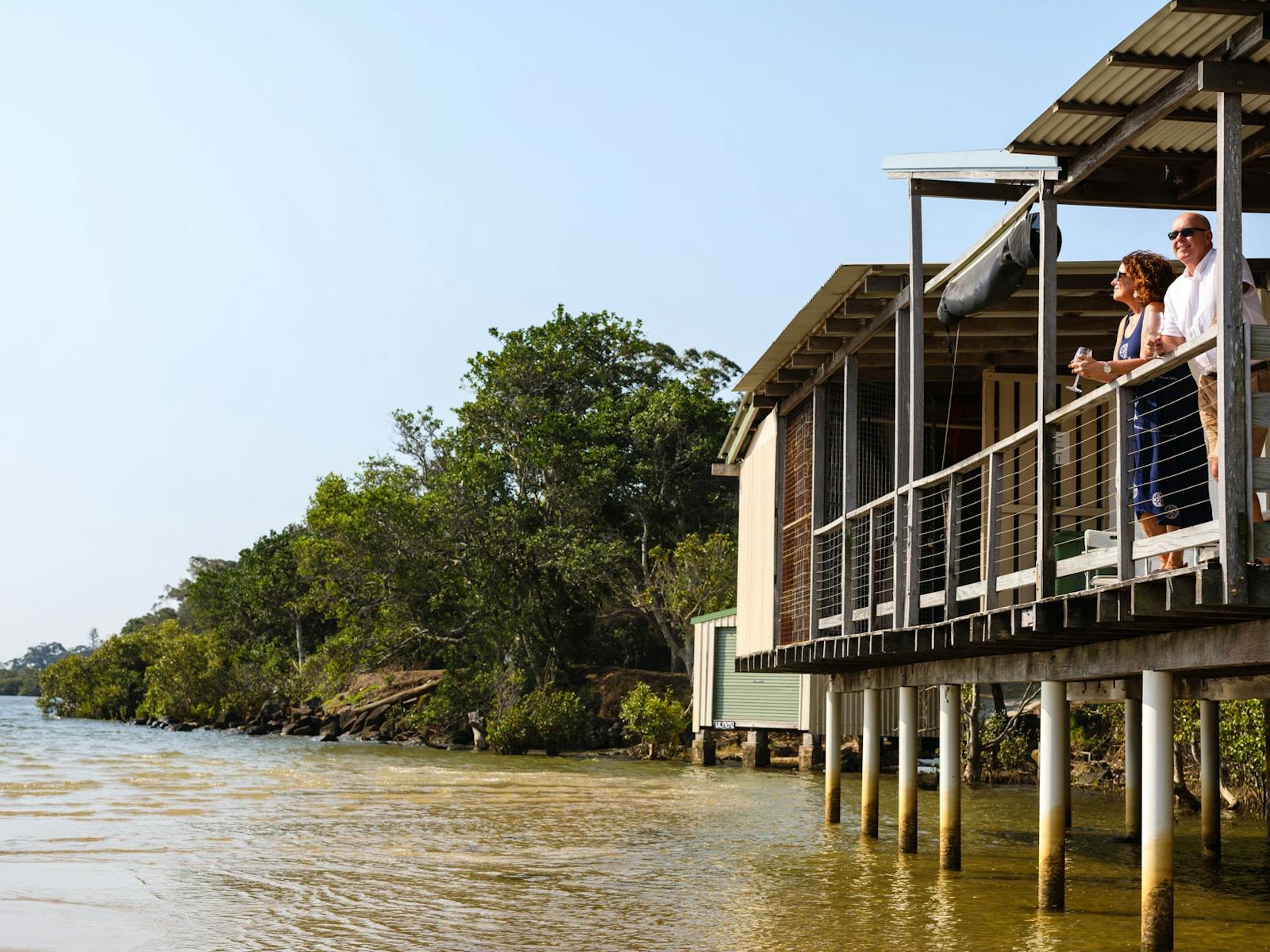 Couple on verandah at Richmond Oysrters