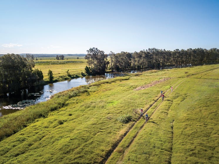 Aerial photo of cycling, Everlasting Swamp National Park