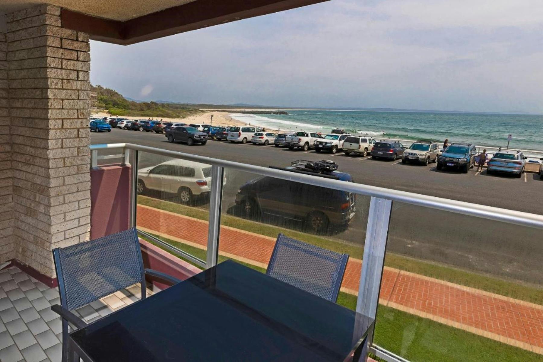Balcony with beach views