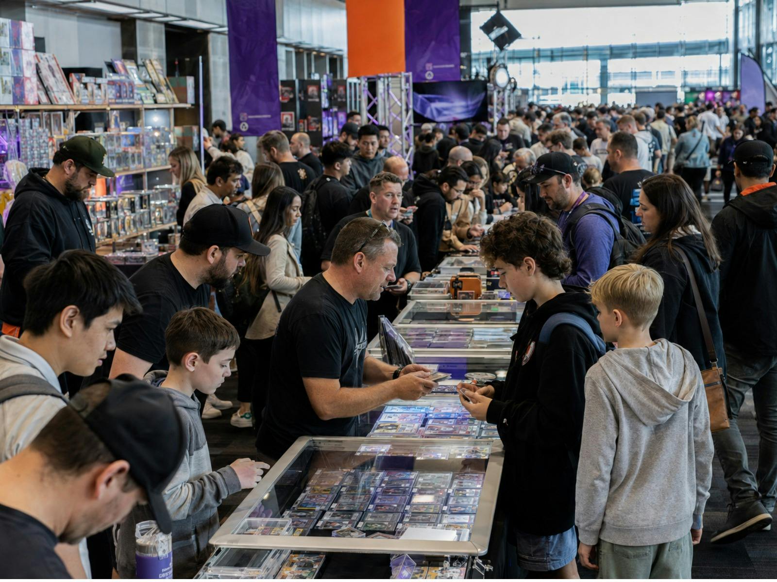 With over 200 tables of trading cards, sports cards and collectables