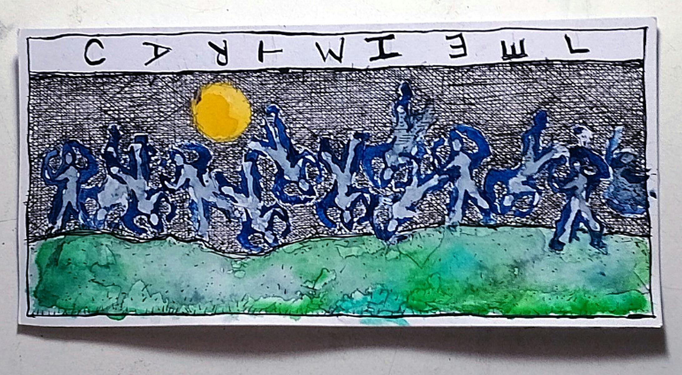 John Parkes-Cartwheel-pen & ink 2025