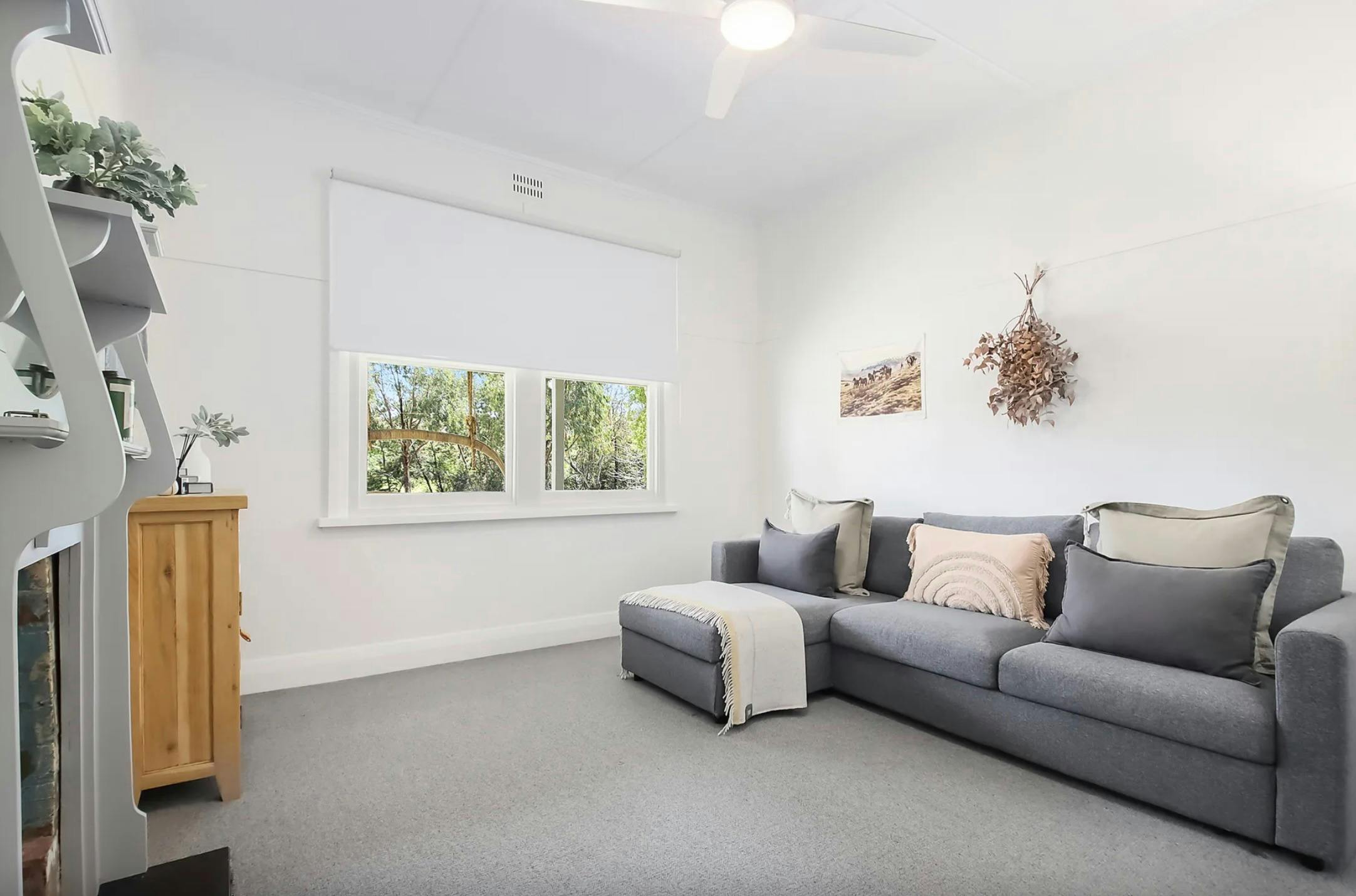 A light filled and comfortable sofa bed