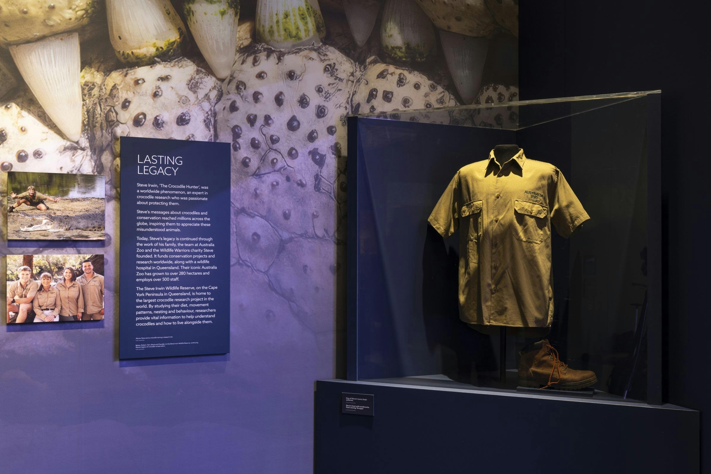 The exhibition touches on Steve Irwin's legacy