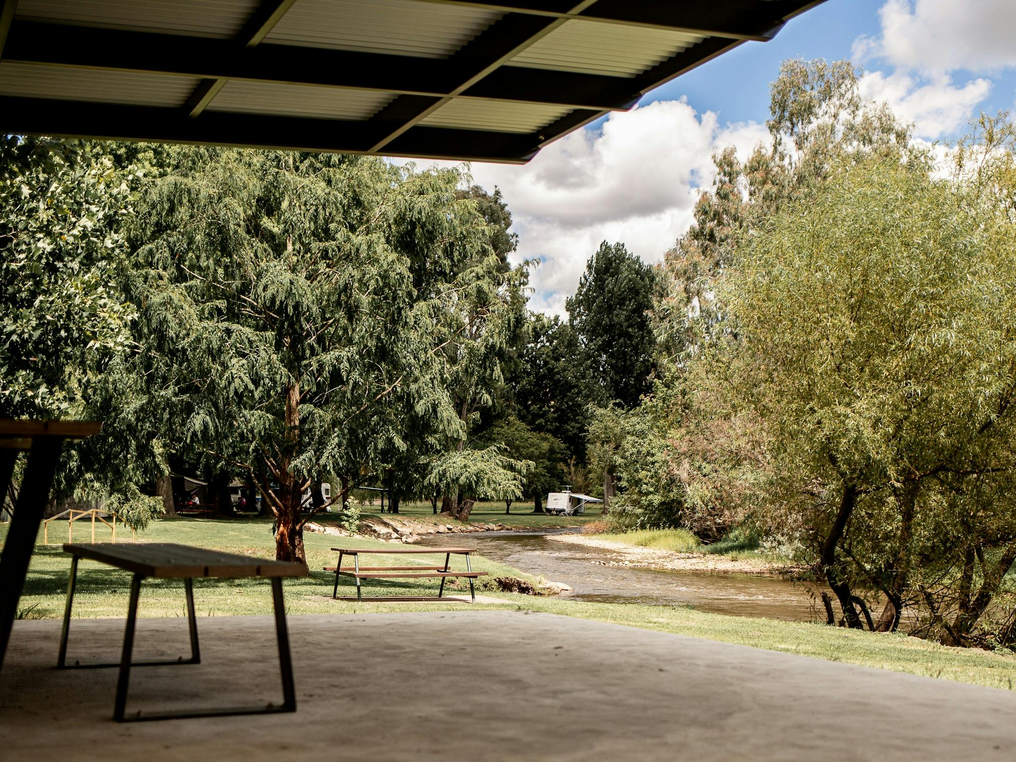 Shade shelter on creek