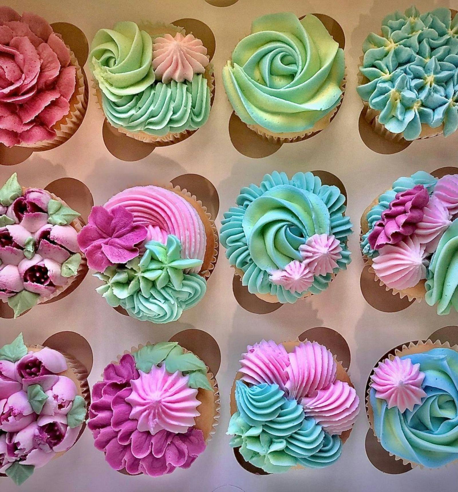 Piped cupcakes
