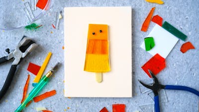 Glass craft class work in progress, icy pole