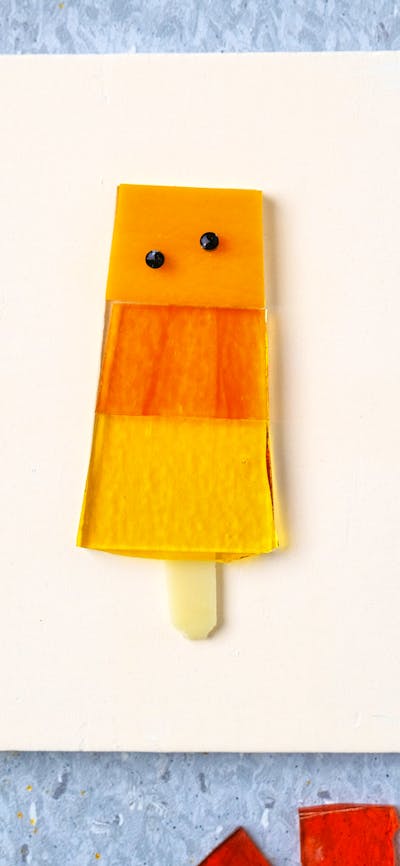 Glass craft class work in progress, icy pole