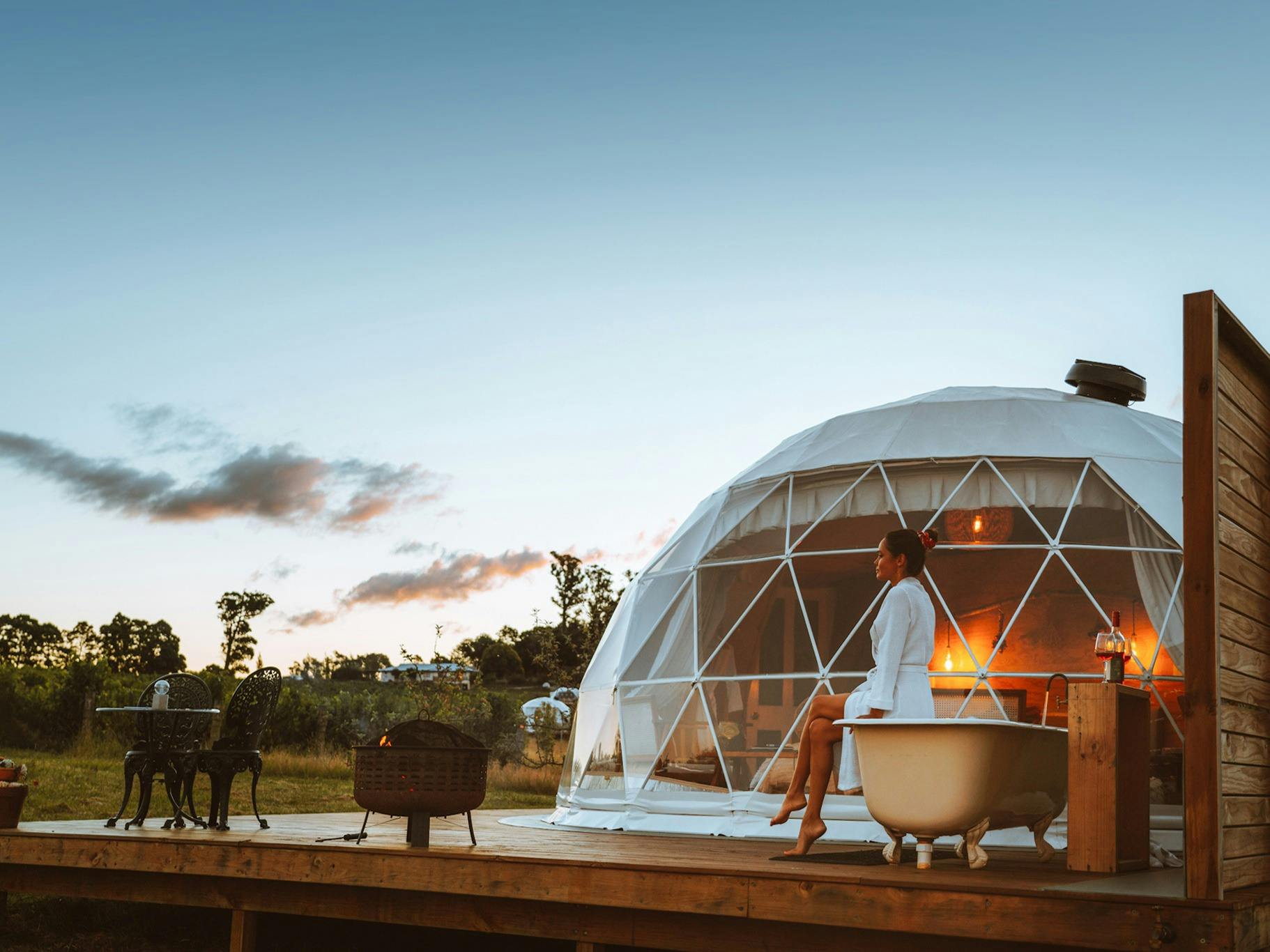 Glamp in the vines and behind-the-scenes wine tasting image