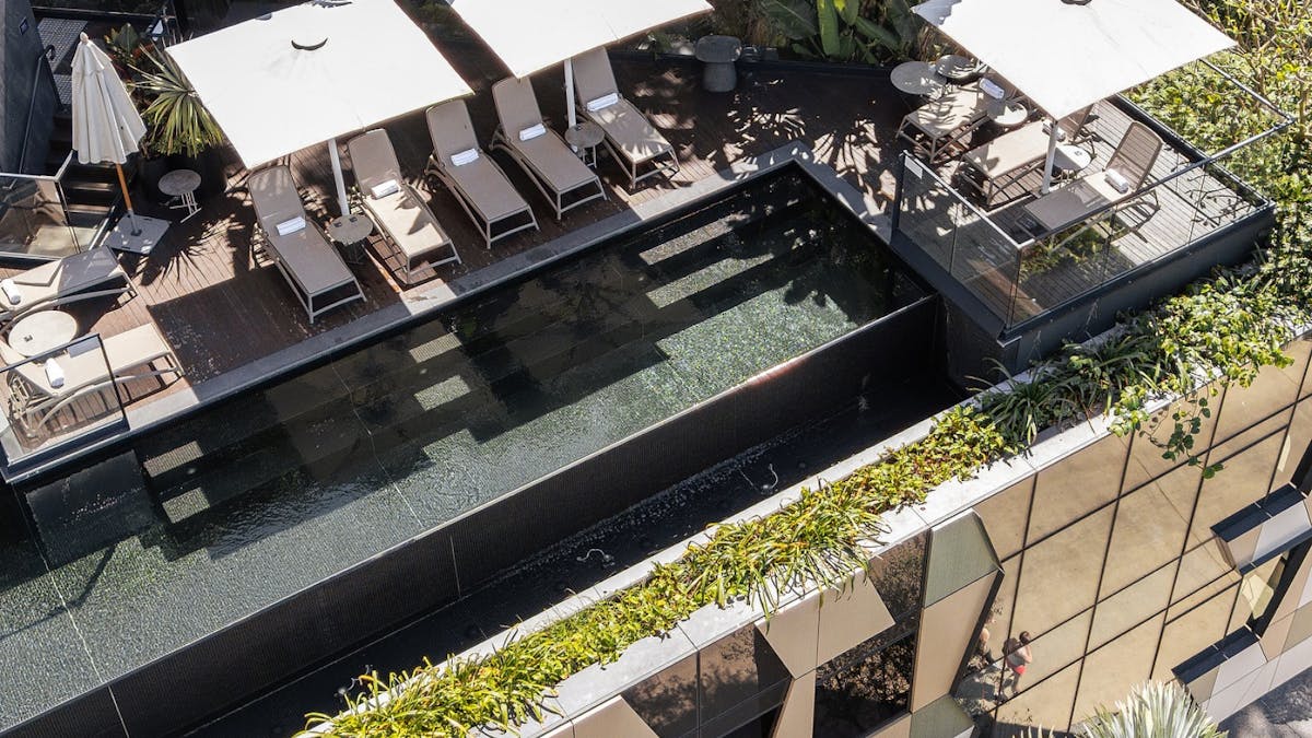 Rooftop infinity magnesium pool at Crystalbrook Vincent