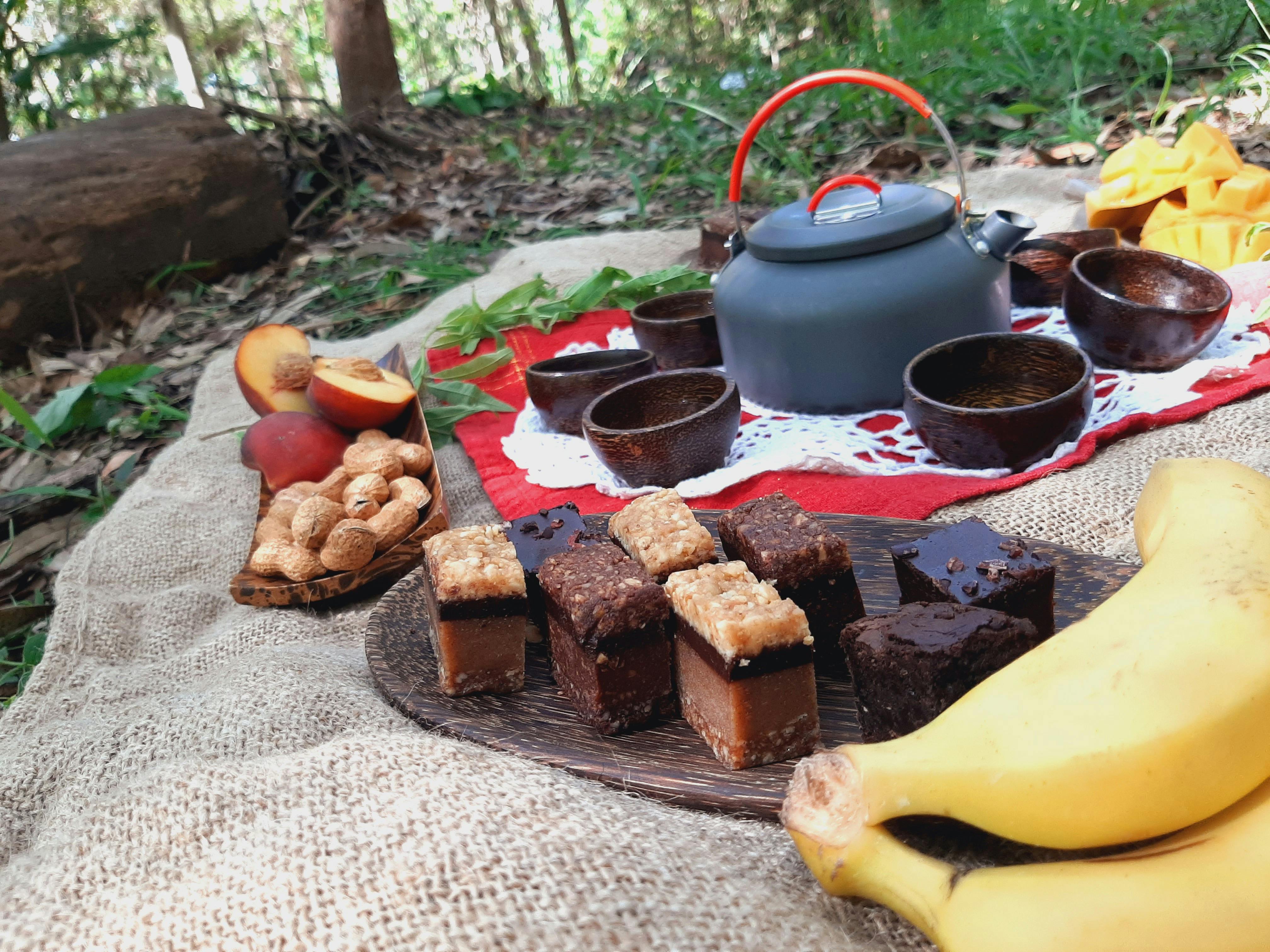 Forest tea with vegan, gluten free snacks
