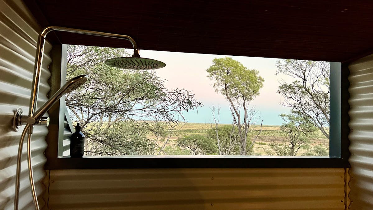 Rangelands shower with a view