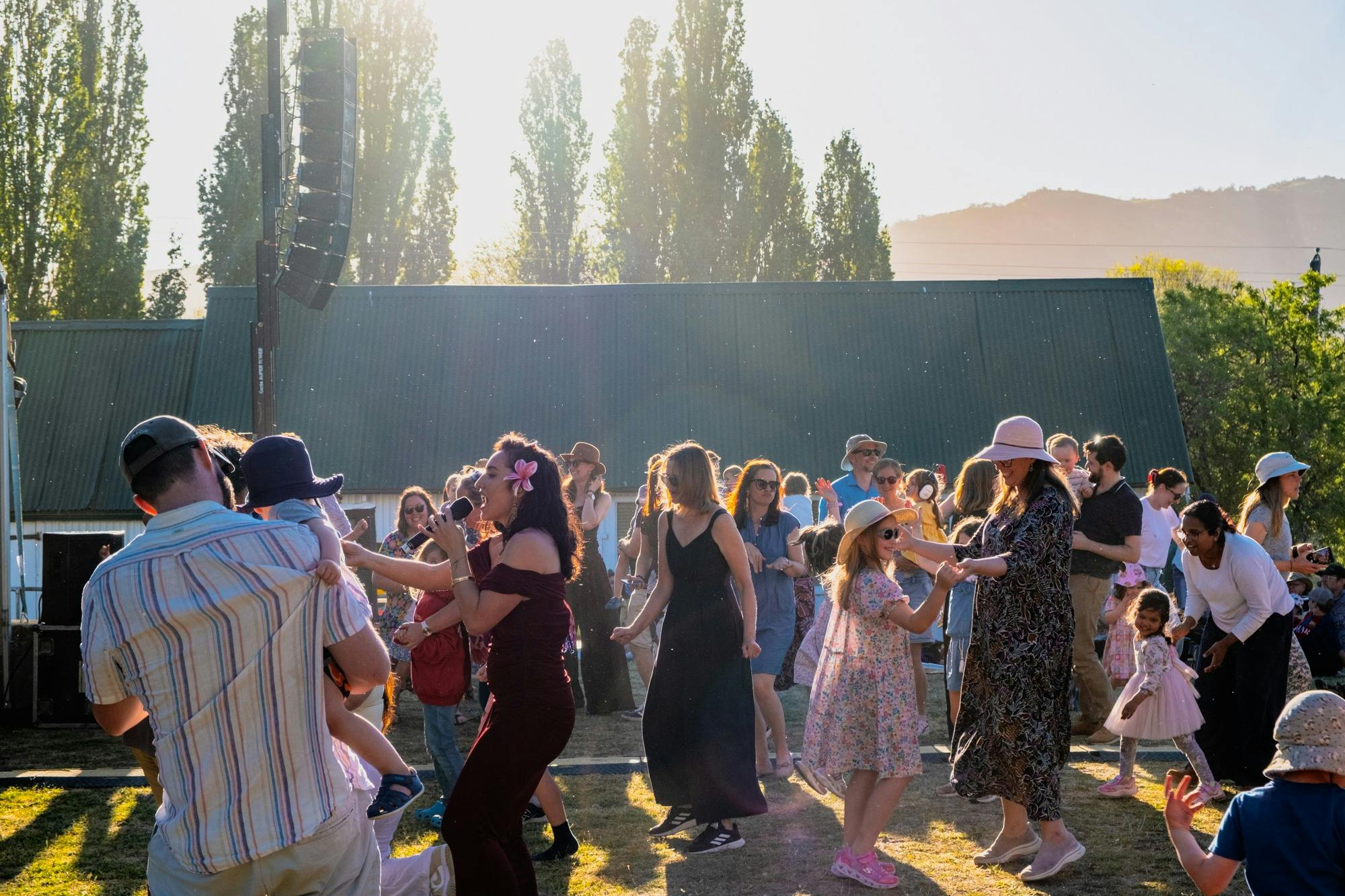 People dancing near stage at Live at Lanyon
