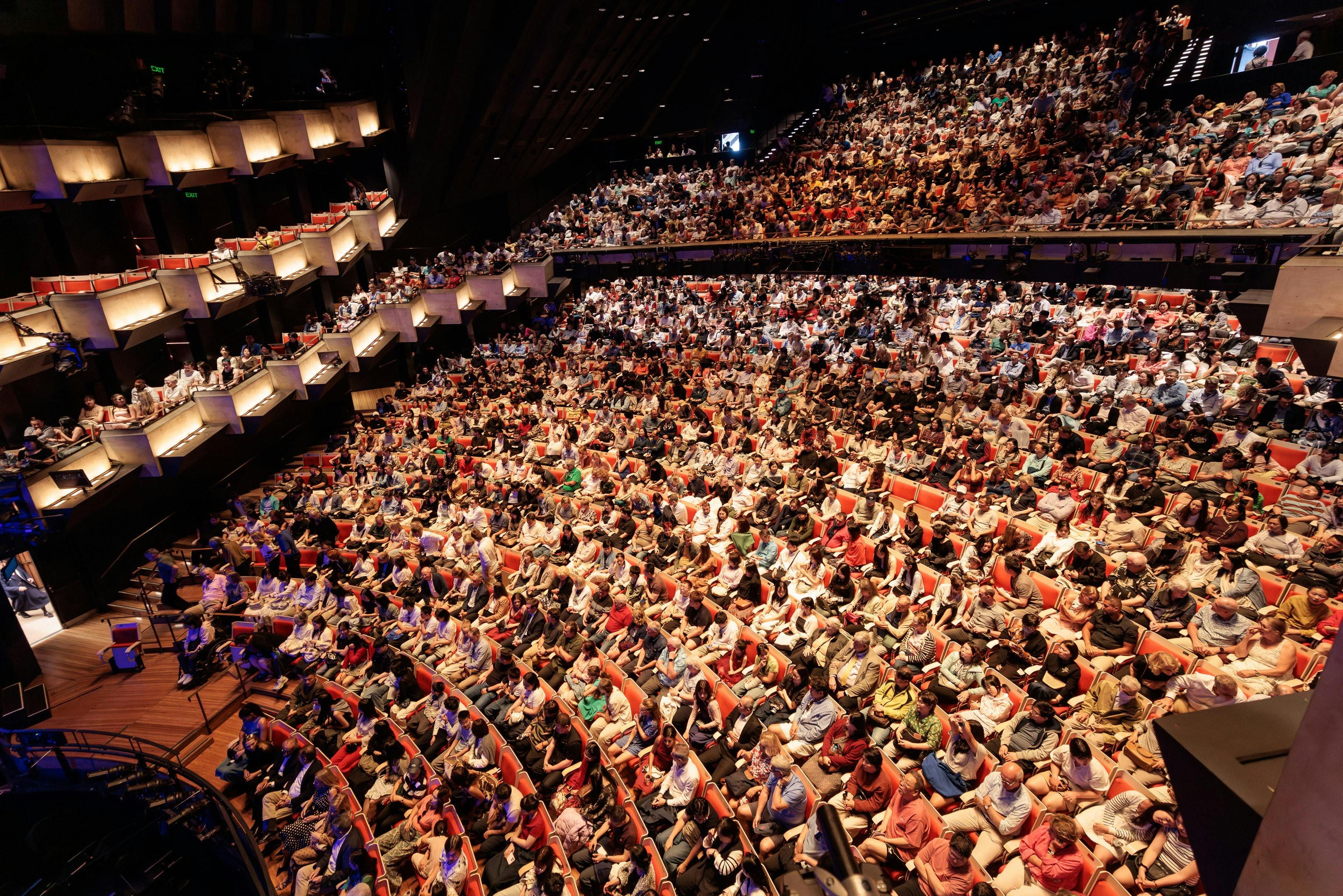 A full auditorium in the Joan Sutherland Theatre at Sydney Opera House