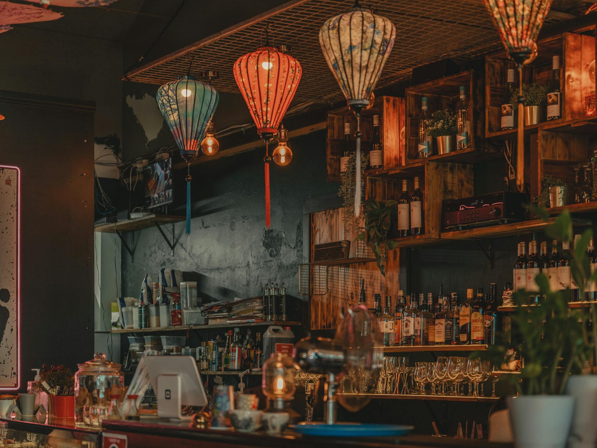 Beautiful bar by night