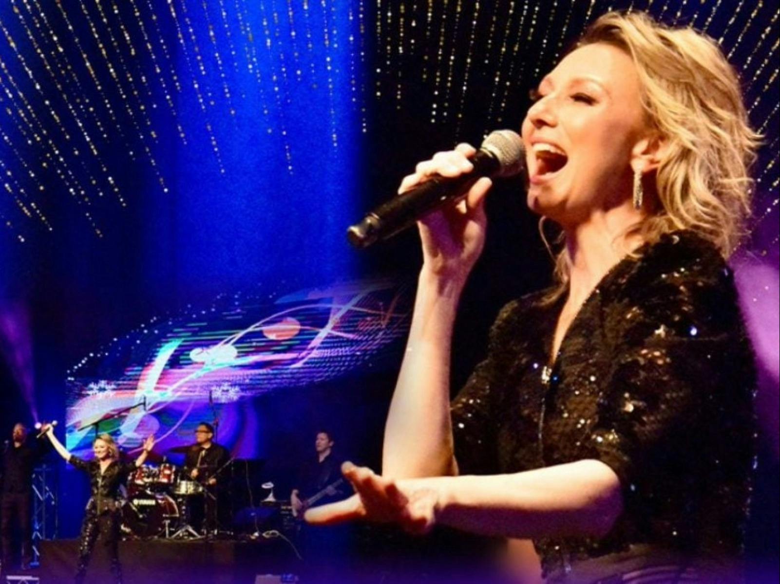beautiful woman singing