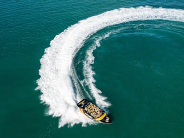 Paradise Jet Boating vessel cruising along the Gold Coast Broadwater Paradise Jet Boating vessel cruising along the Gold Coast Broadwater