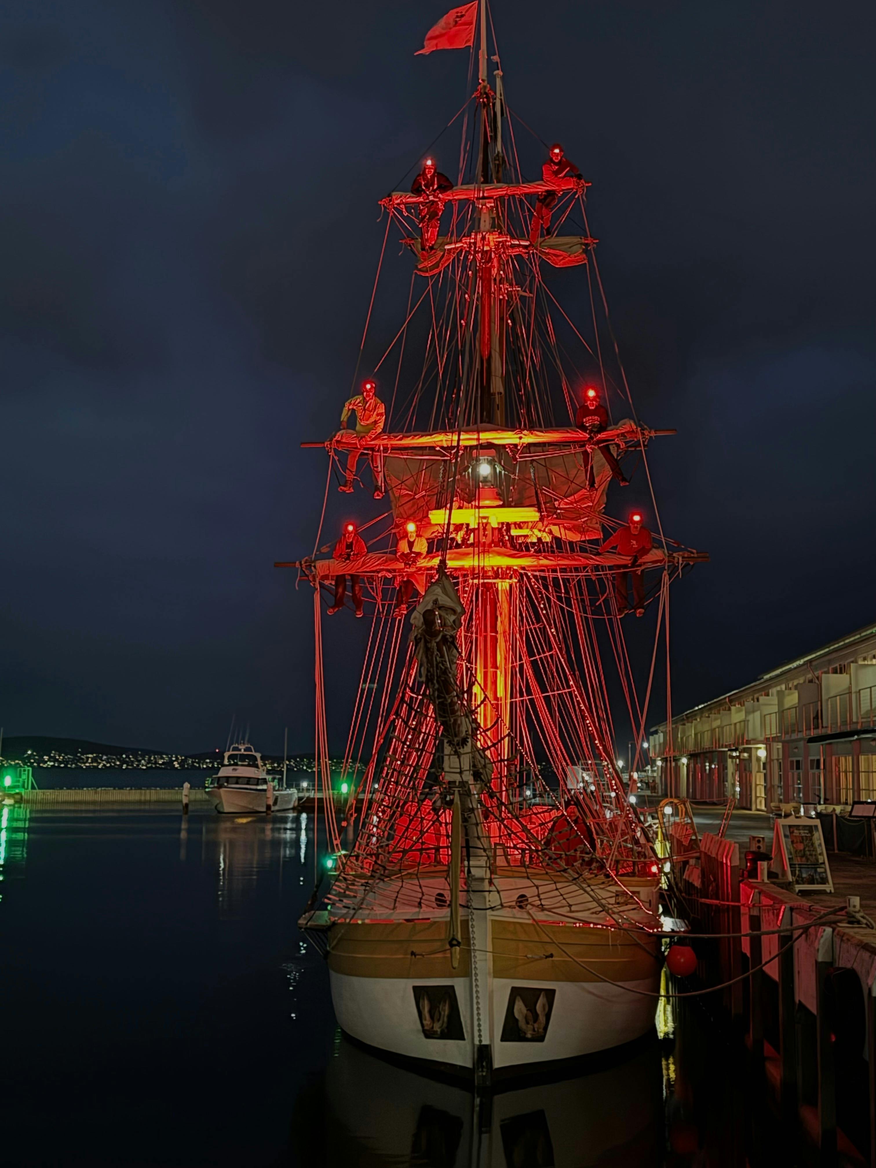 crew members getting ready to sail
