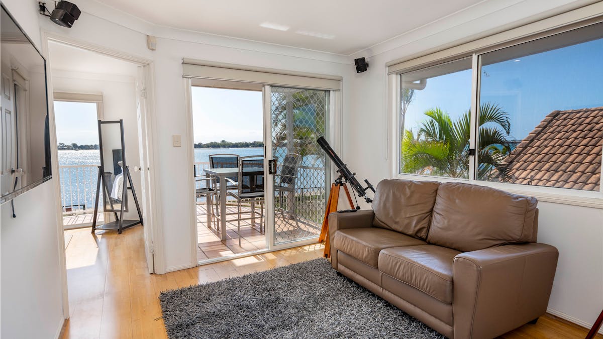 Sitting area overlooking Pumicestone Passage