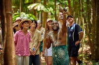 Magus spots a significant tree sharing a entertaining story on the Dreamtime trail