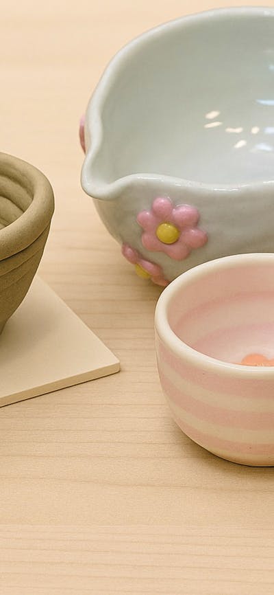 hand building a matcha bowl