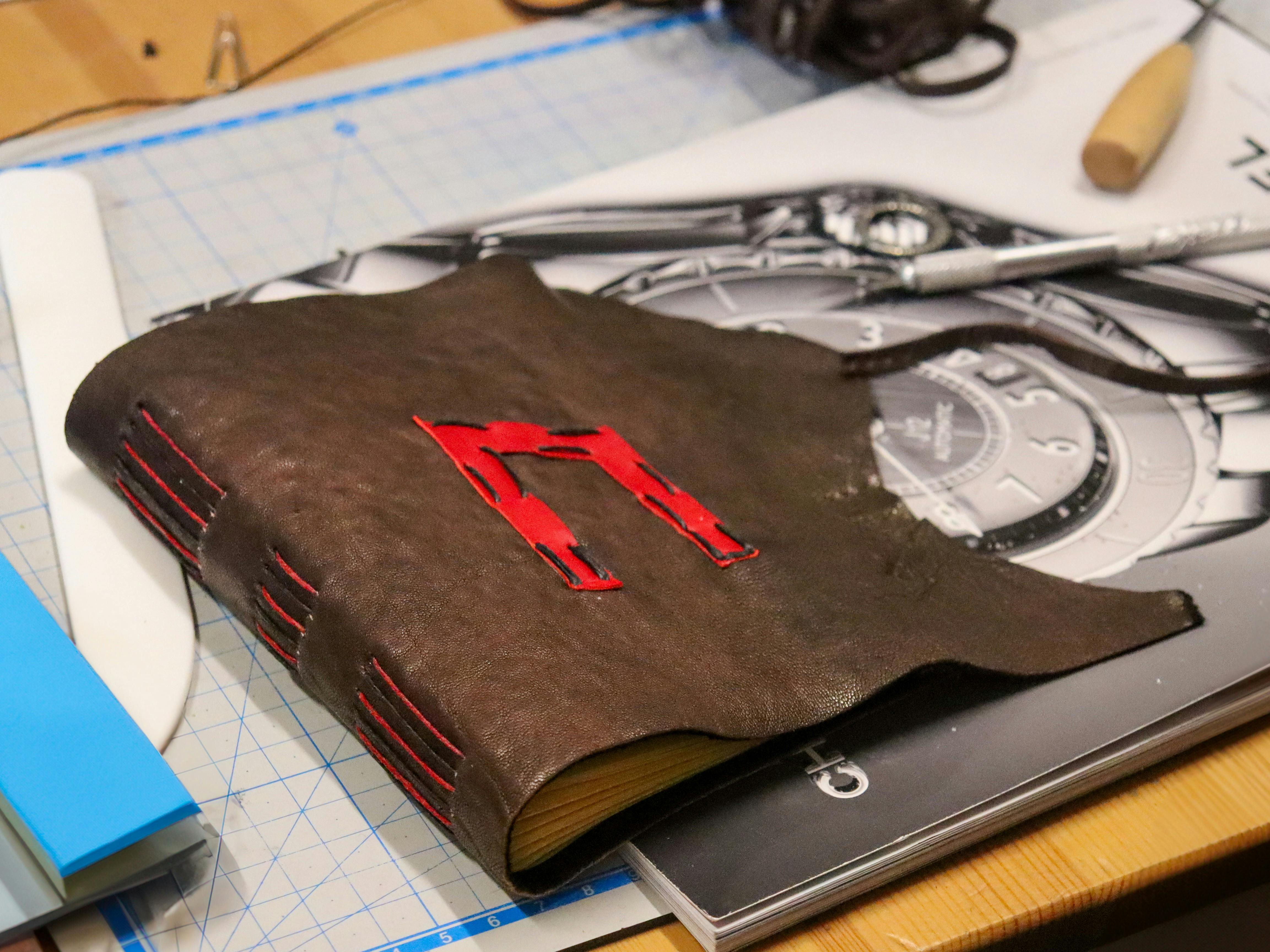 A student leather journal from the bookbinding workshop
