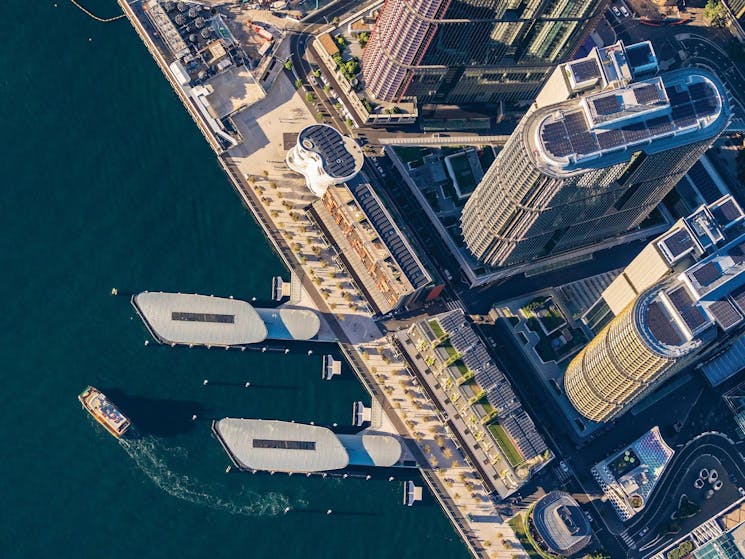 aerial shot of Sydney Harbour