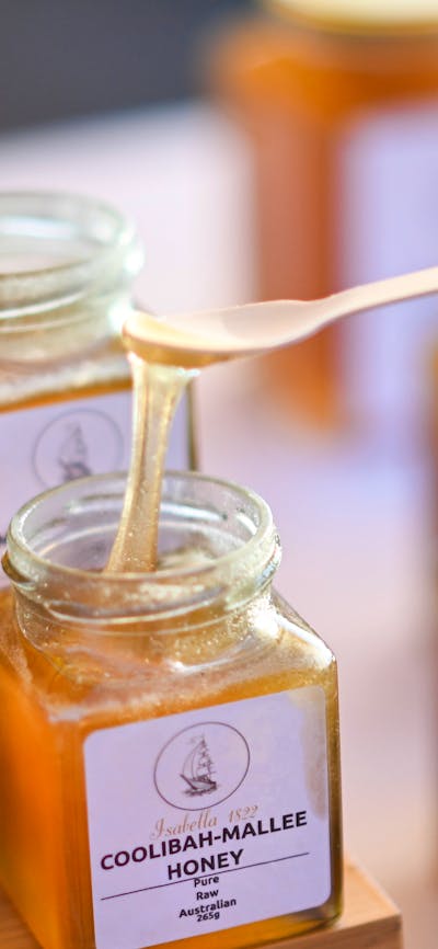 Honey straight from the hives at farmers market in Canberra