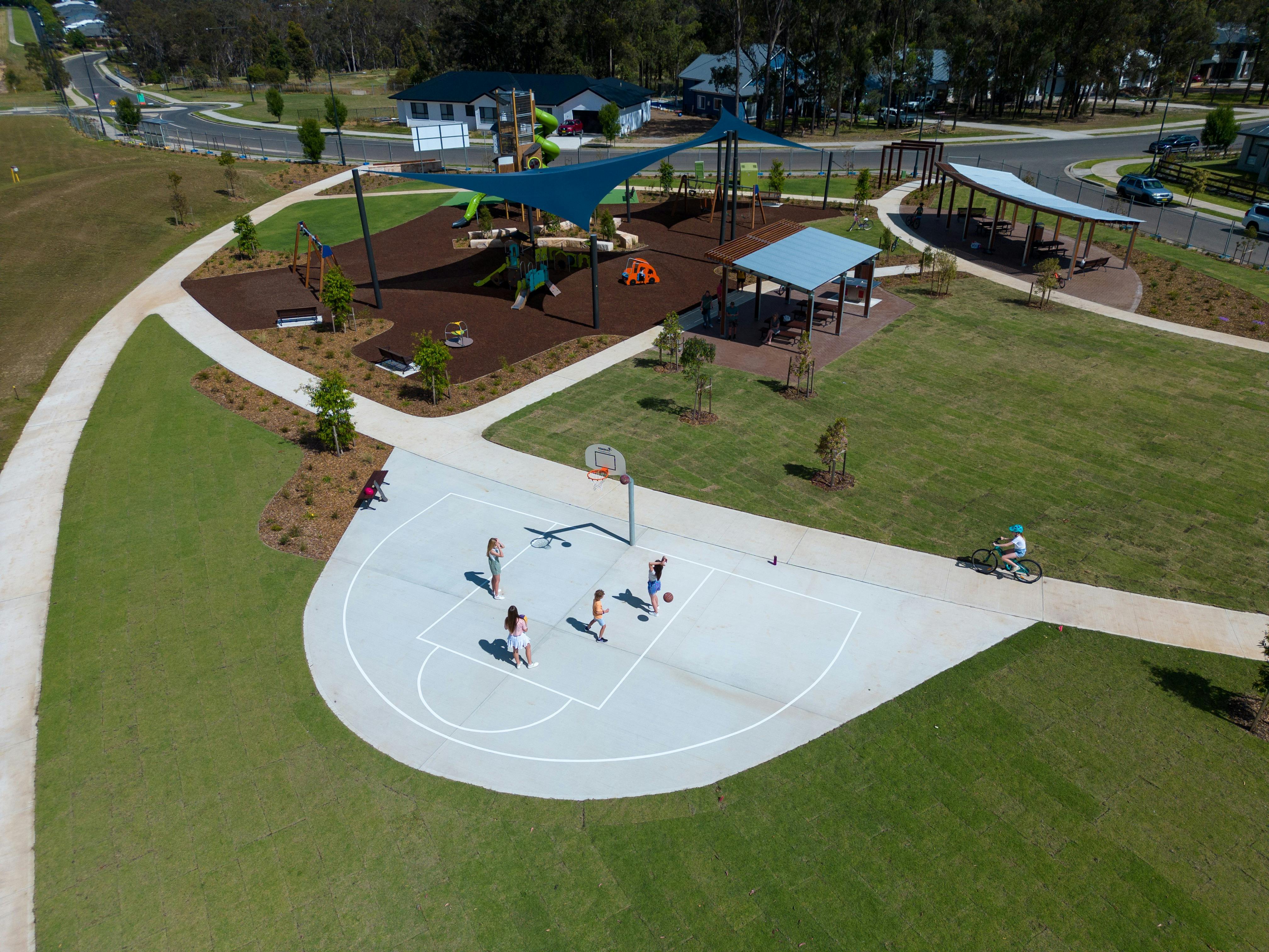 Bingara Gorge Park Playground - Aerial View