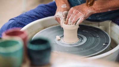 pottery being made on a pottery wheel
