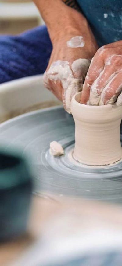 pottery being made on a pottery wheel