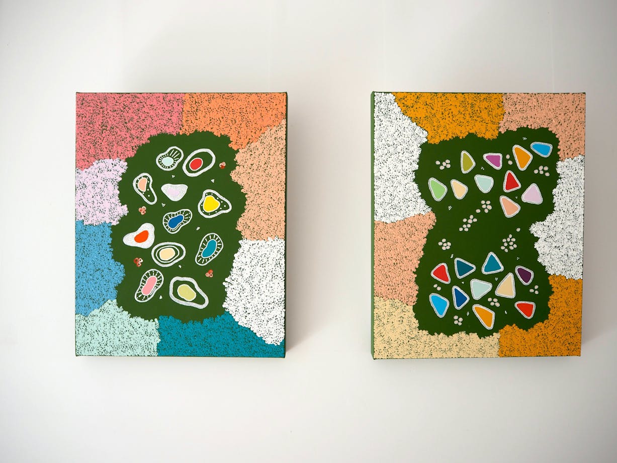 Ku:ti (pipis) and Middens paintings in the gallery