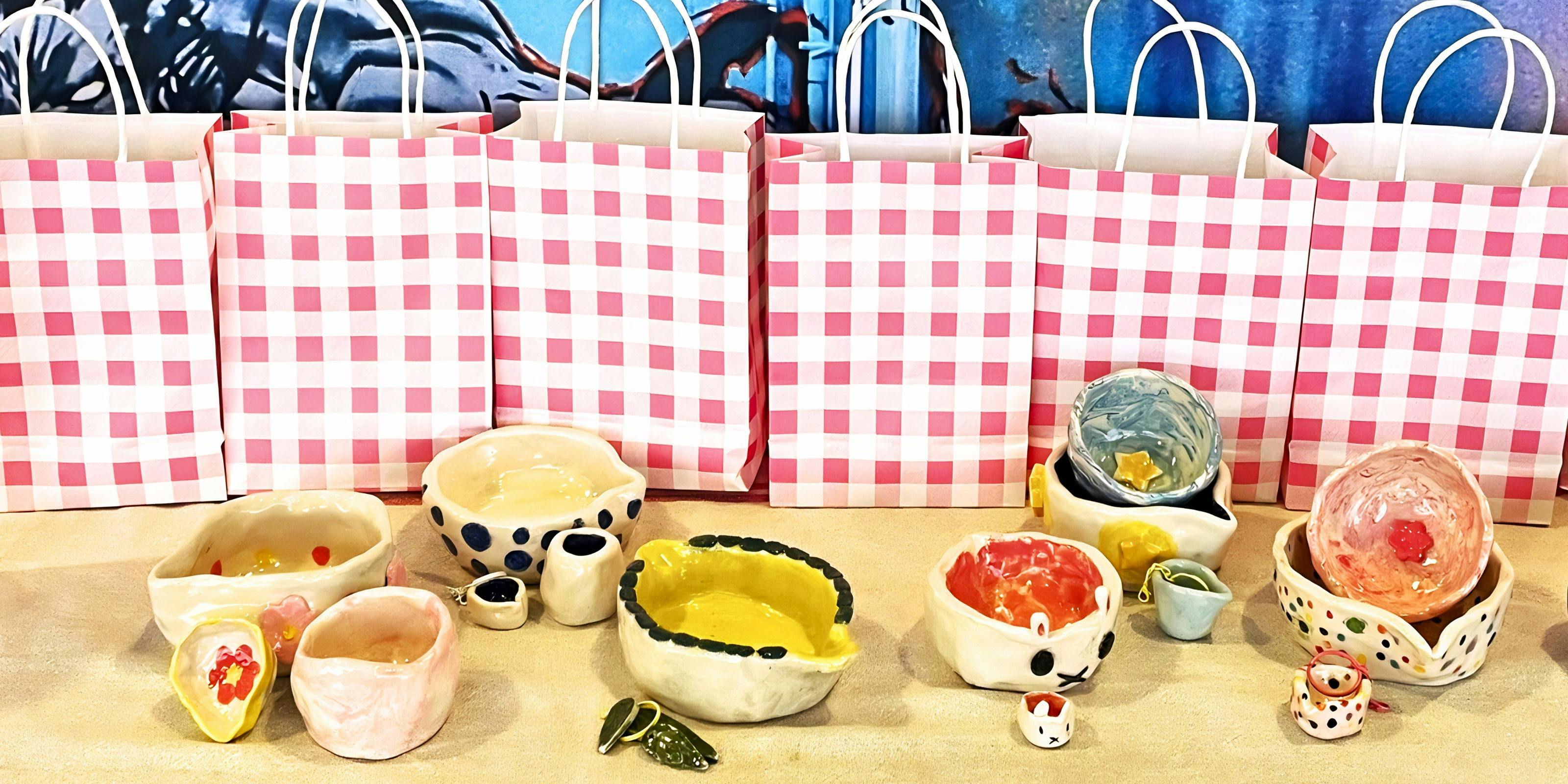 Display of hand made matcha bowls