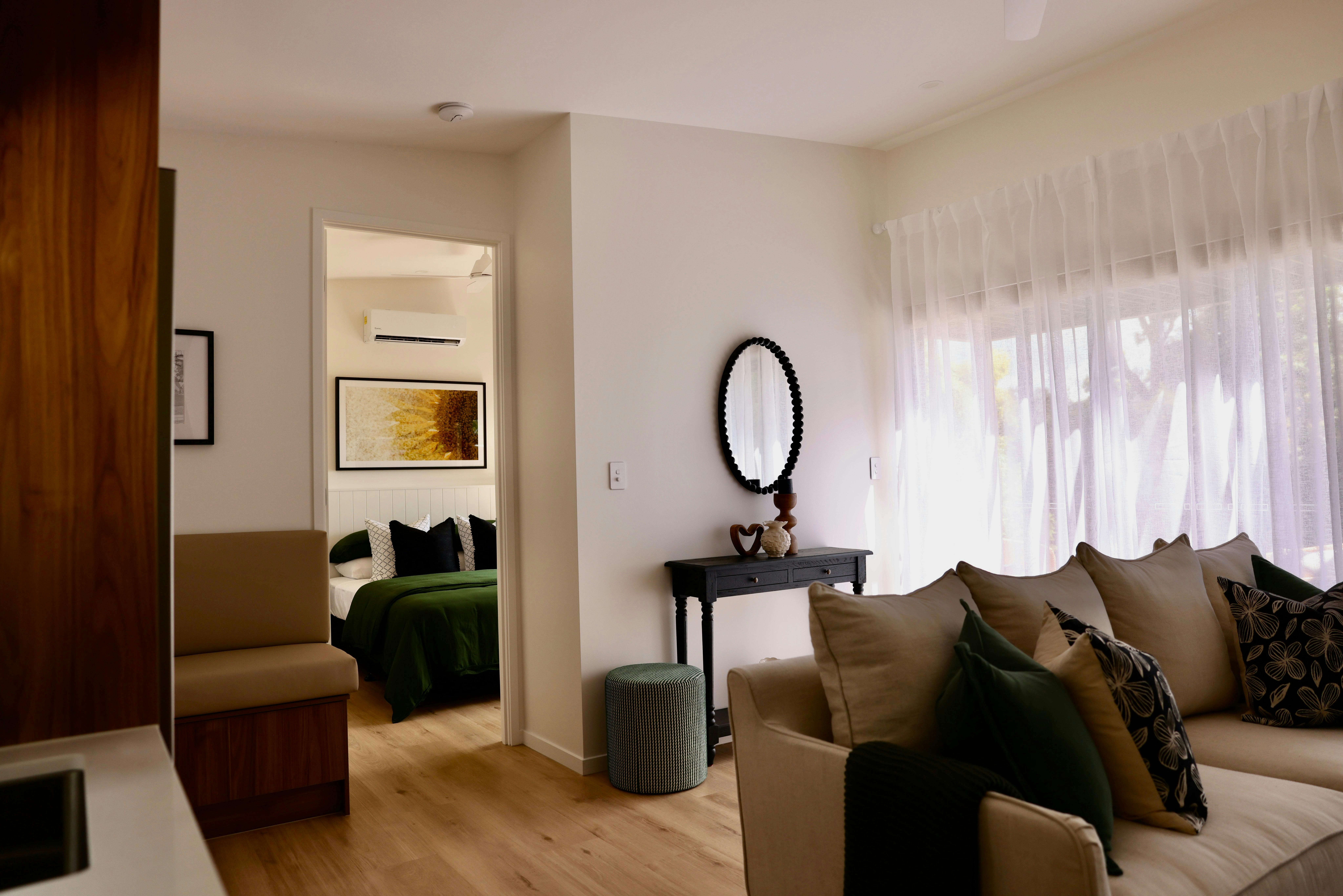 Open plan lounge and fully equipped kitchenette