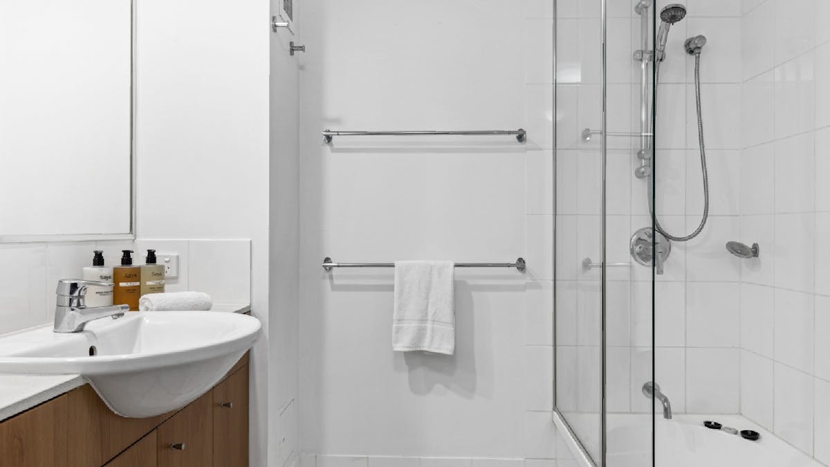 Shared bathroom and laundry Shared bathroom and laundry
