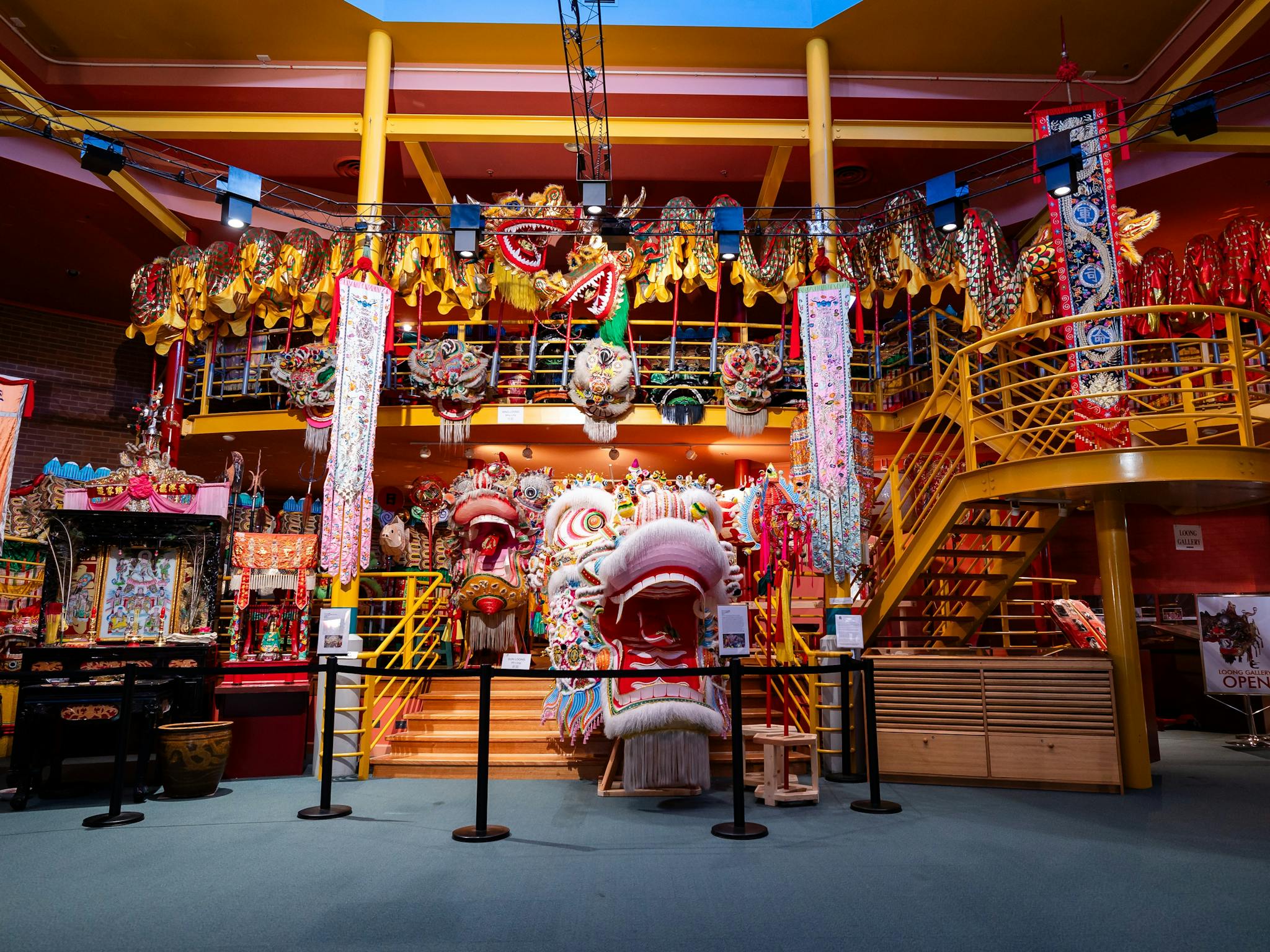 Photograph showing inside one of the Museum's galleries full of Chinese heritage objects.