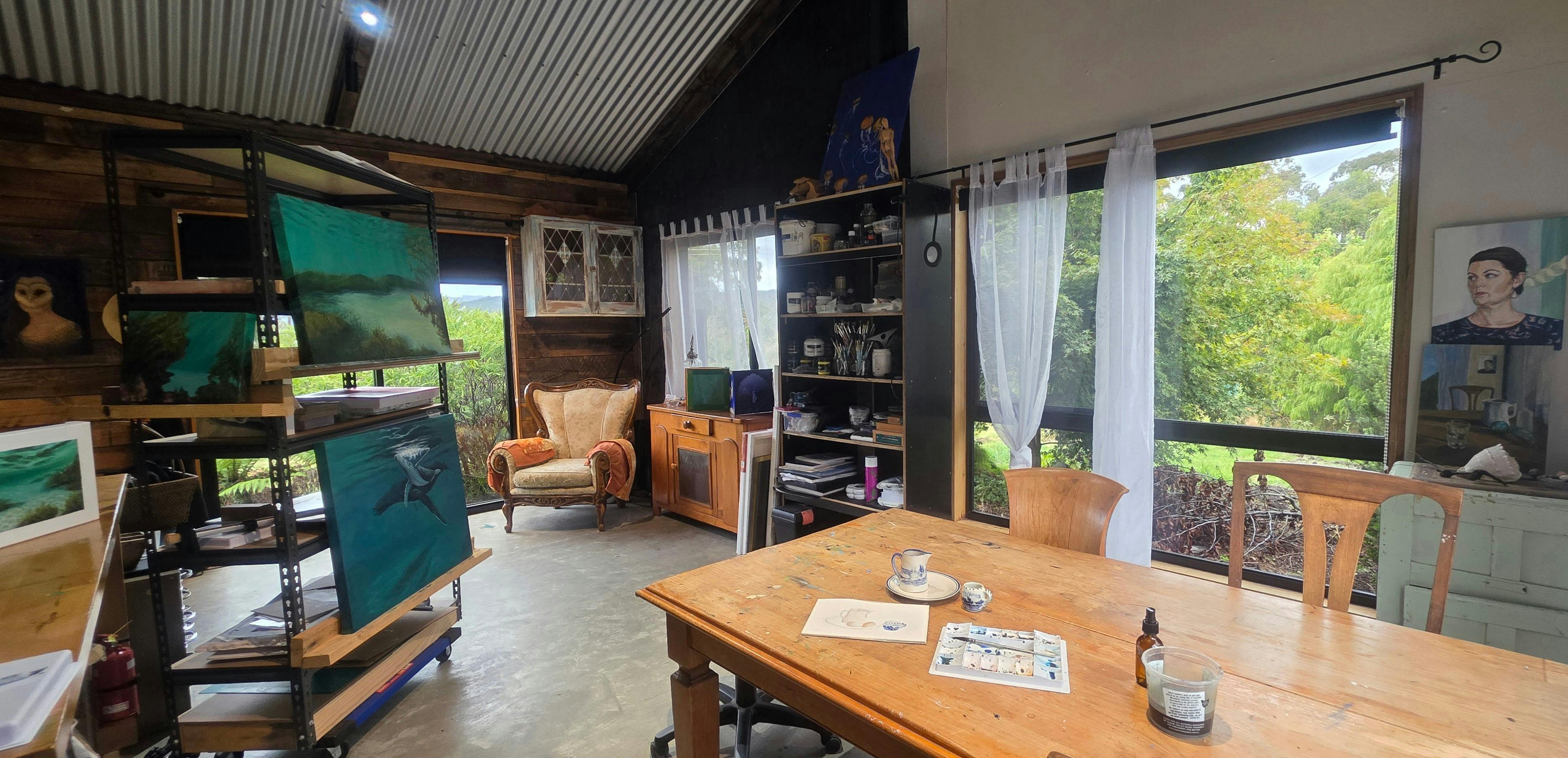 progress landscape paintings by Ruth, student watercolours art supplies