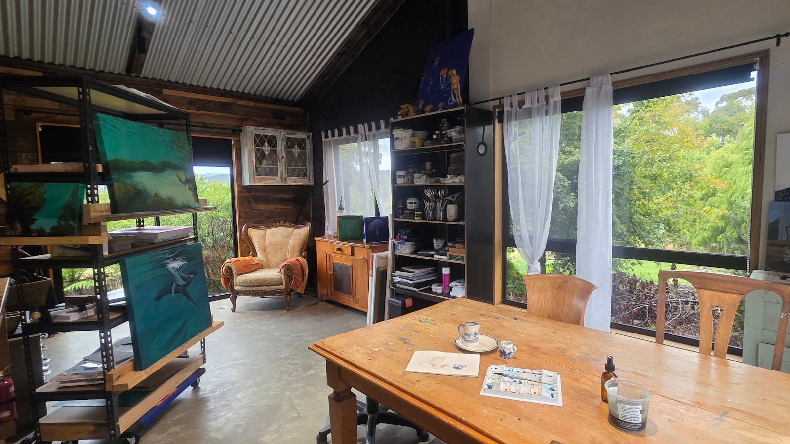 Inside the art studio