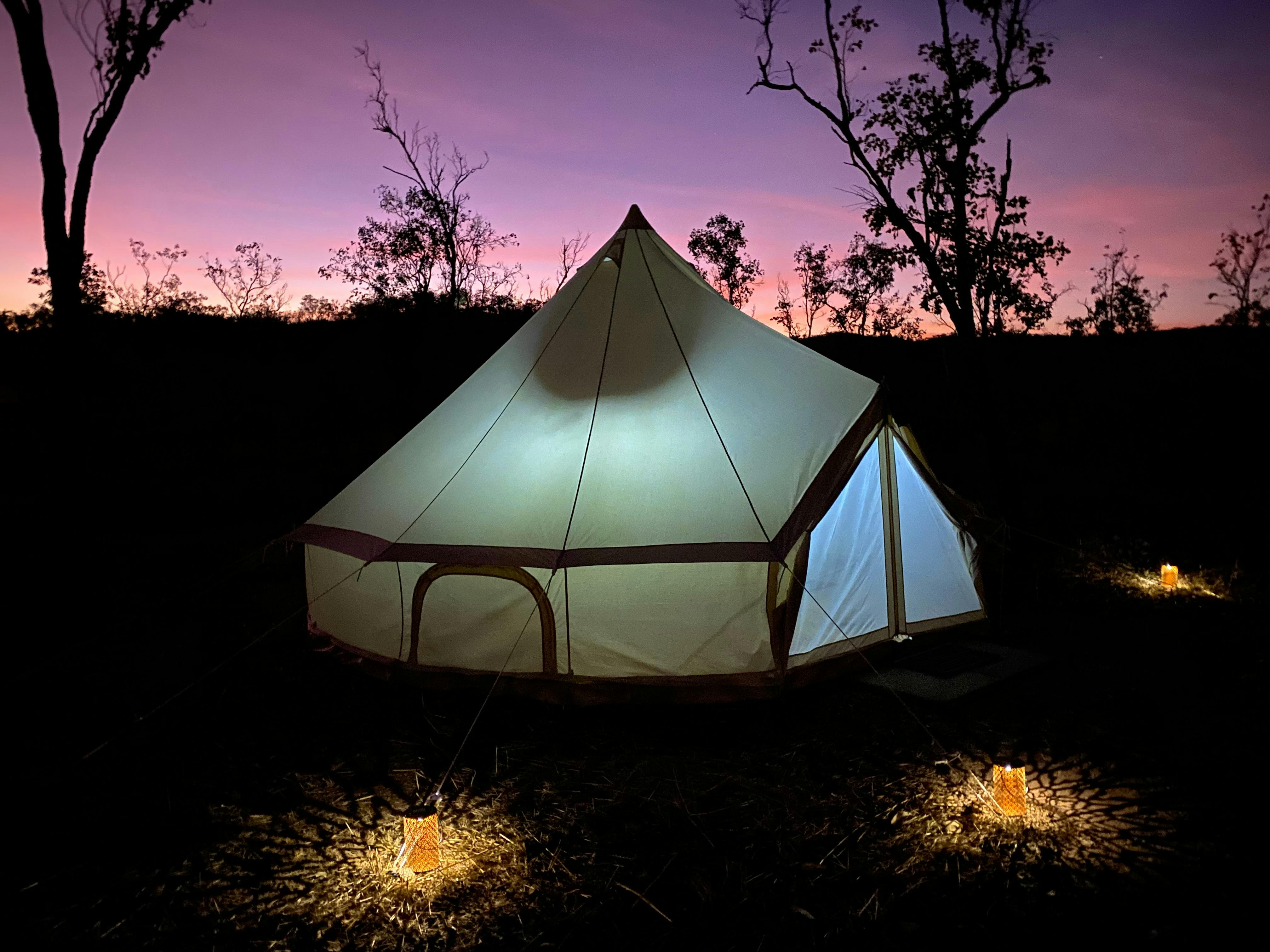 Glamping Canvas Bell Tent at Gorge View Bush Retreat