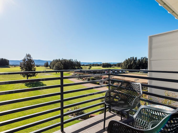 Balcony with views over the golf links