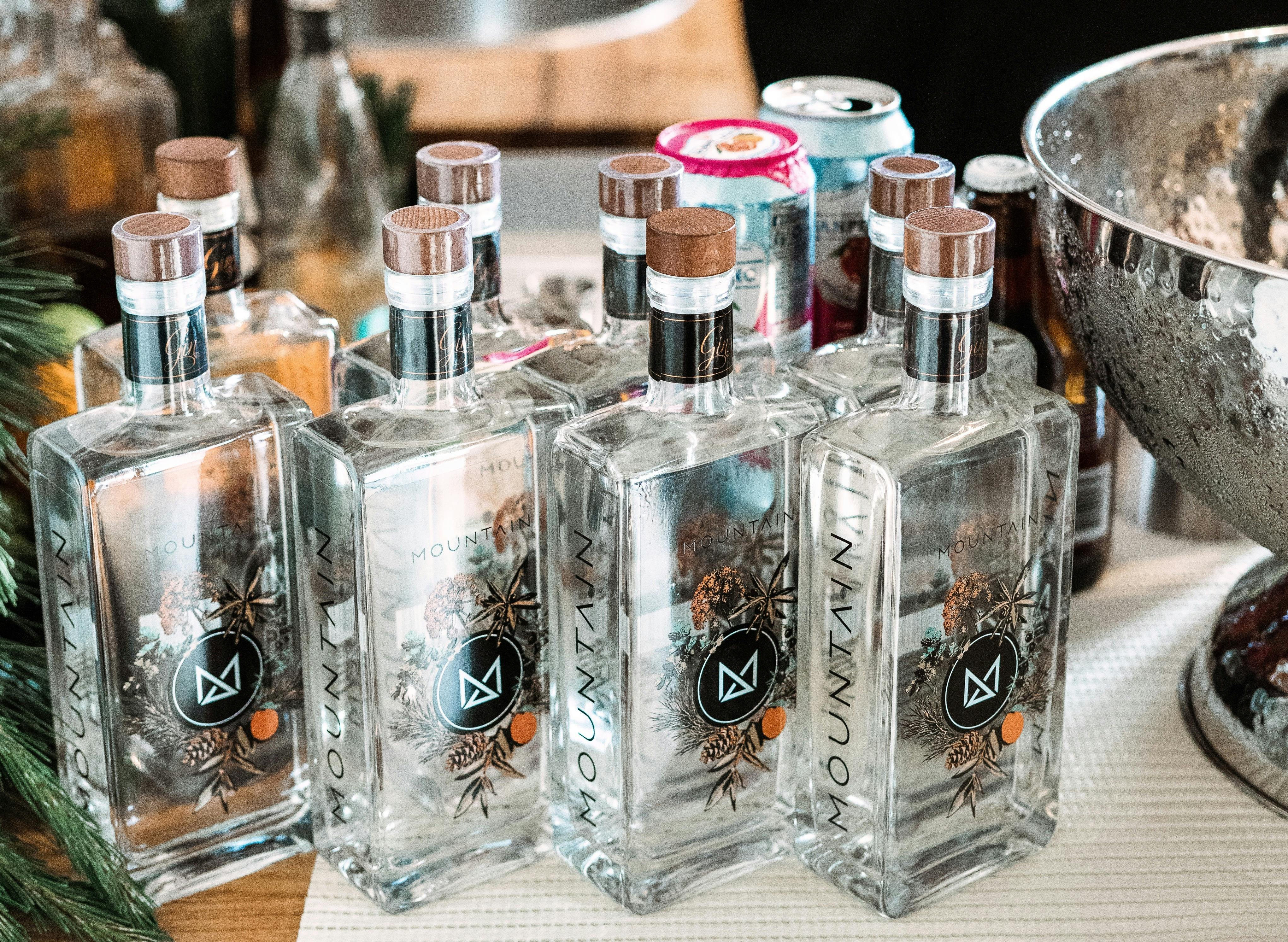 Bottles lined up