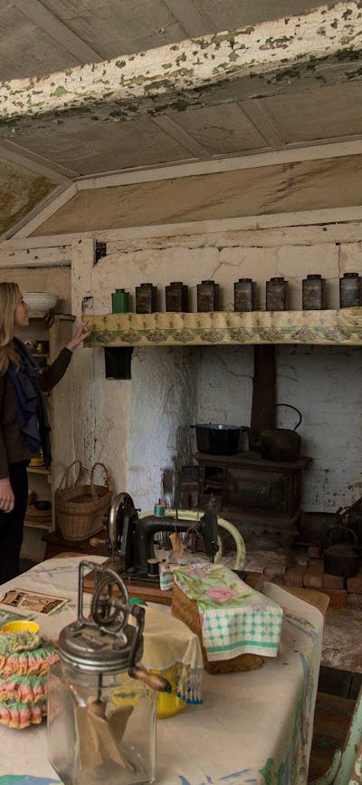 old style kitchen with fireplace