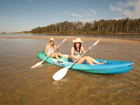 Two Girls in a canoe