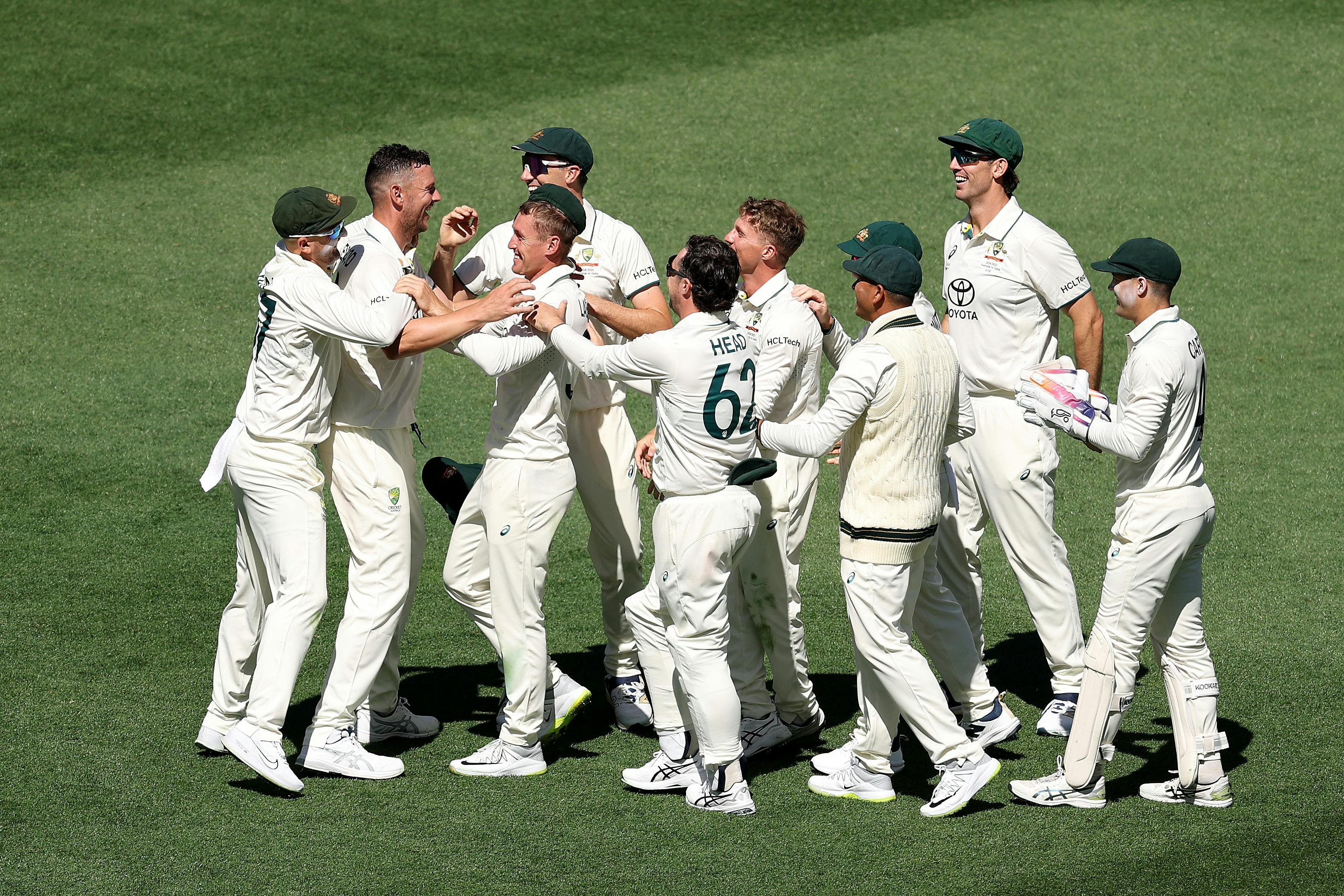The Australia men's cricket team at practice