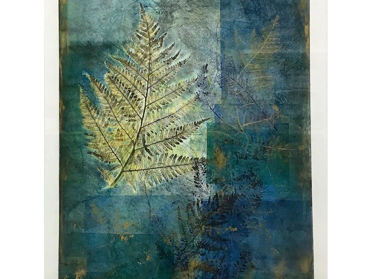 Jan Moore, My Tasmanian Wilderness Journeyy 2, Monotype with Chine Colle on rag paper
