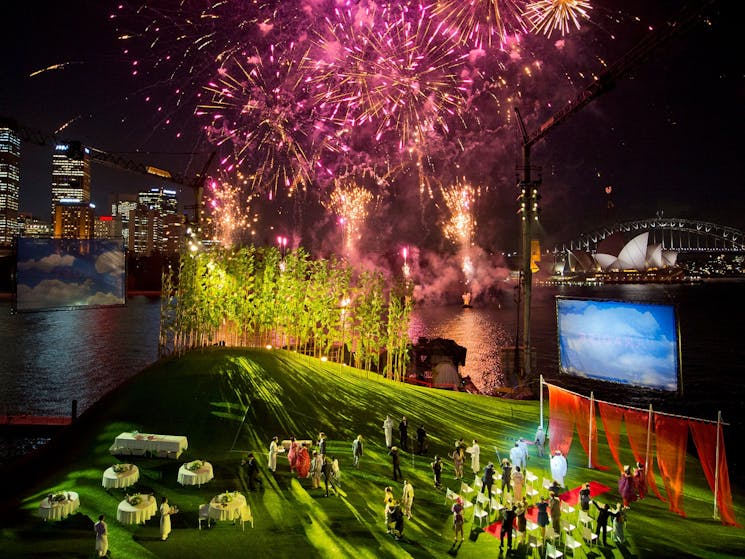 Fireworks at Handa Opera on Sydney Harbour 2014 - Madama Butterfly
