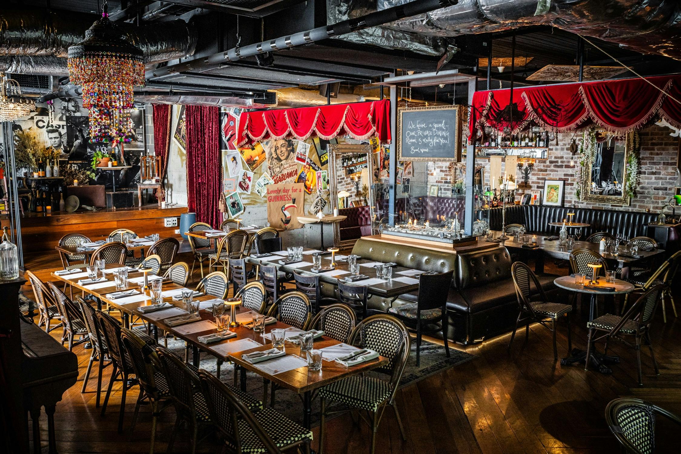 The dining room at The Treehouse Hotel in North Sydney